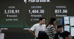 Asian shares are mostly lower following Wall Street's pause from its feverish rally