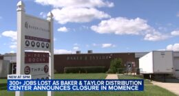 Baker and Taylor closes in Momence in Kankakee County, Illinois without warning, leaving hundreds unemployed
