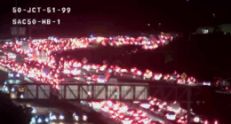 CHP investigates helicopter crash causing traffic delays on Highway 50, injuries reported