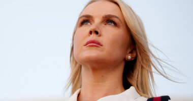 Close-Up Of Karoline Leavitt From The Side Puts Her Mar-A-Lago Lips On Blast