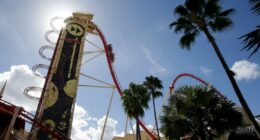 Closed Hollywood Rip Ride Rockit catches fire at Universal Studios