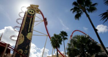 Closed Hollywood Rip Ride Rockit catches fire at Universal Studios