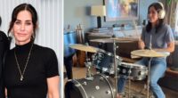 Courteney Cox impresses fans with her drumming to Nirvana classic