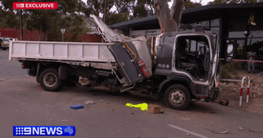 Dashcam footage captures truck taking out cars, power lines after brake failure