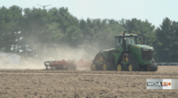 Dust from drought and harvest limiting visibility in Central Illinois