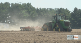 Dust from drought and harvest limiting visibility in Central Illinois