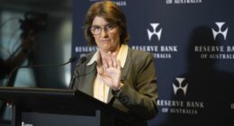 Governer of the Reserve Bank of Australia Michele Bullock,  speaks at a media conference  on Monetary Policy Decision, Sydney, 30 September 2025.