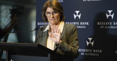 Governer of the Reserve Bank of Australia Michele Bullock,  speaks at a media conference  on Monetary Policy Decision, Sydney, 30 September 2025.