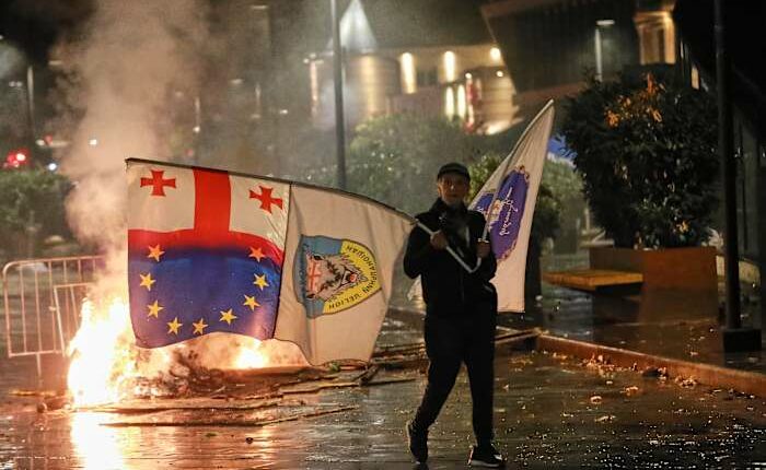 Georgia's ruling party claims landslide win in local vote boycotted by main opposition