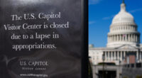 Government websites displaying messages blaming Democrats for shutdown