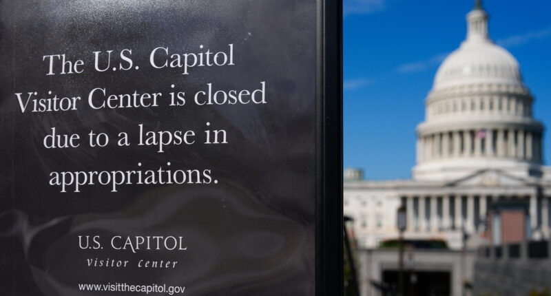 Government websites displaying messages blaming Democrats for shutdown