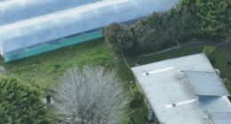Drone footage released by police today has shown officers chasing the alleged offenders through a 20-acre property in Devon Meadows on Tuesday.