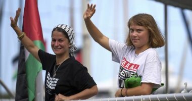 Israeli military intercept and board several aid ships bound for Gaza, including Greta Thunberg's