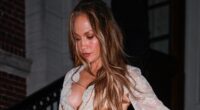 Jennifer Lopez, 56, wears nothing but a silk ROBE in NYC