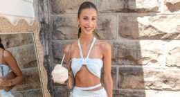 Made in Bondi star shows off her insane figure in wild cut-out dress