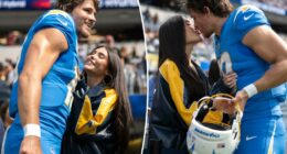 Madison Beer and Chargers QB Justin Herbert confirm romance with sideline PDA ahead of Commanders game