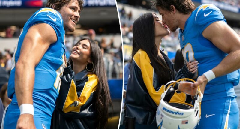 Madison Beer and Chargers QB Justin Herbert confirm romance with sideline PDA ahead of Commanders game