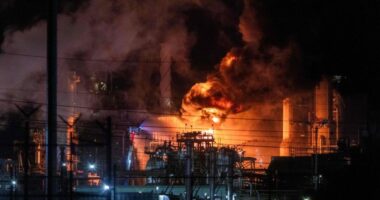 Massive fire erupts at Chevron refinery just outside of LA