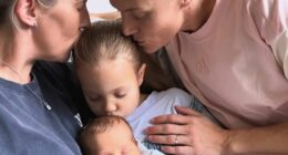 Matildas star Tameka Yallop and wife Kirsty celebrate arrival of baby Nova