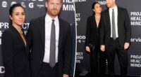 Meghan Markle stuns in black suit for rare red carpet appearance with Prince Harry