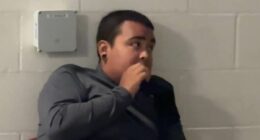 Portland Antifa suspect quivers with fear after being arrested over red paint vandalism at ICE depot
