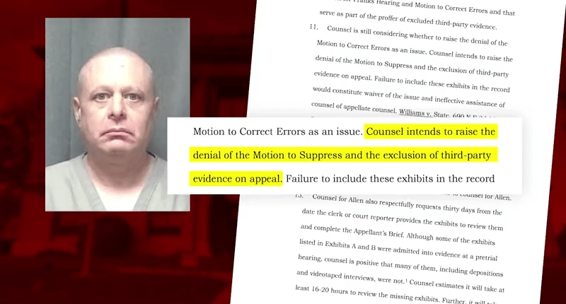 Richard Allen's attorneys reveal strategy in appeal of Delphi murders conviction