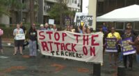 Supporters rally for Duval teacher's reinstatement amid investigation