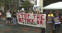 Supporters rally for Duval teacher's reinstatement amid investigation