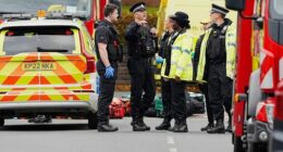 Suspect shot after four injured by vehicle and stabbing at UK synagogue