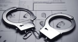 Photo of Handcuffs and fingerprints