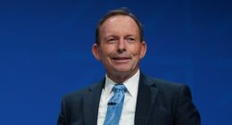 Tony Abbott, former Australian PM attends a panel discussion with Shadow Secretary of State for Foreign, Commonwealth and Development Affairs, Priti Patel, at the Conservative party conference at Manchester Central Convention Complex.