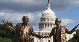 Trump-Epstein statues make return to National Mall