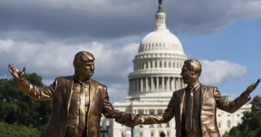 Trump-Epstein statues make return to National Mall