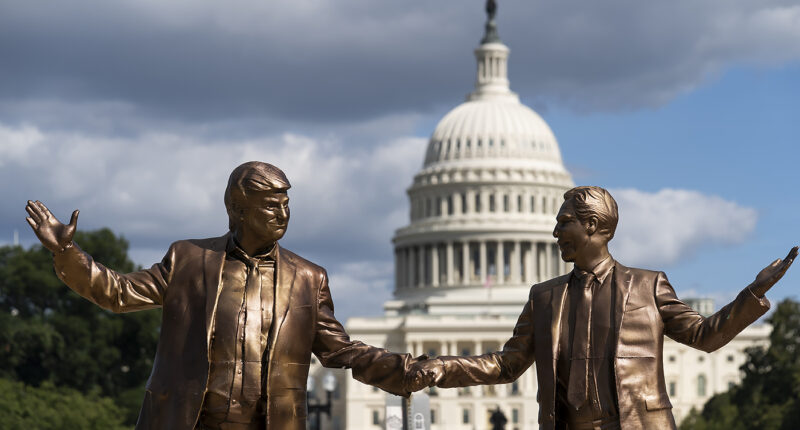 Trump-Epstein statues make return to National Mall