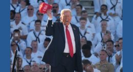 Trump doesn't let shutdown interfere with celebrating Navy's 250th anniversary at rally-like event