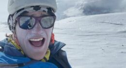Balin Miller sits atop Mount Hunter on May 14, 2025 after summiting via the French Connection route solo.