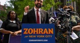 FILE - New York City Democratic mayoral candidate Zohran Mamdani speaks during a press conference outside the Jacob K. Javits federal building Thursday, Aug. 7, 2025, in New York. (AP Photo/Yuki Iwamura, file)