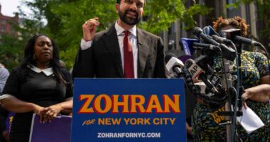 FILE - New York City Democratic mayoral candidate Zohran Mamdani speaks during a press conference outside the Jacob K. Javits federal building Thursday, Aug. 7, 2025, in New York. (AP Photo/Yuki Iwamura, file)