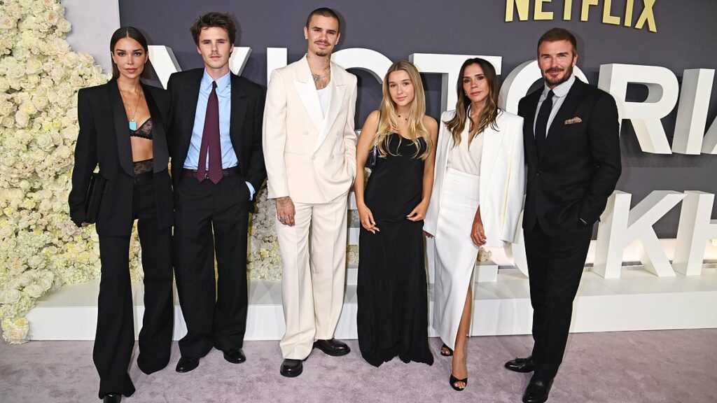 Victoria Beckham is supported by her family at documentary premiere