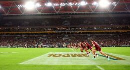 BRISBANE, AUSTRALIA - JUNE 21: during game two of the State of Origin series between the Queensland Maroons and the New South Wales Blues at Suncorp Stadium on June 21, 2023 in Brisbane, Australia. (Photo by Chris Hyde/Getty Images)
