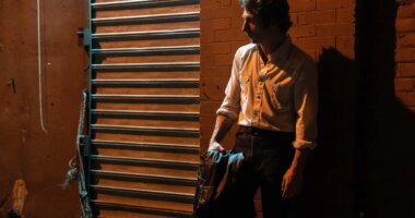 This image released by 20th Century Studios shows Jeremy Allen White as Bruce Springsteen in a scene from