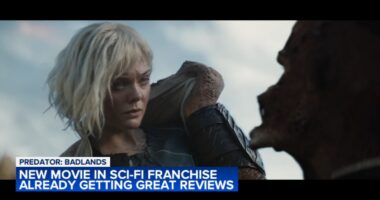 Actors Elle Fanning, Dimitrius Schuster-Koloamatangi say filming new 'Predator: Badlands' movie was a challenge