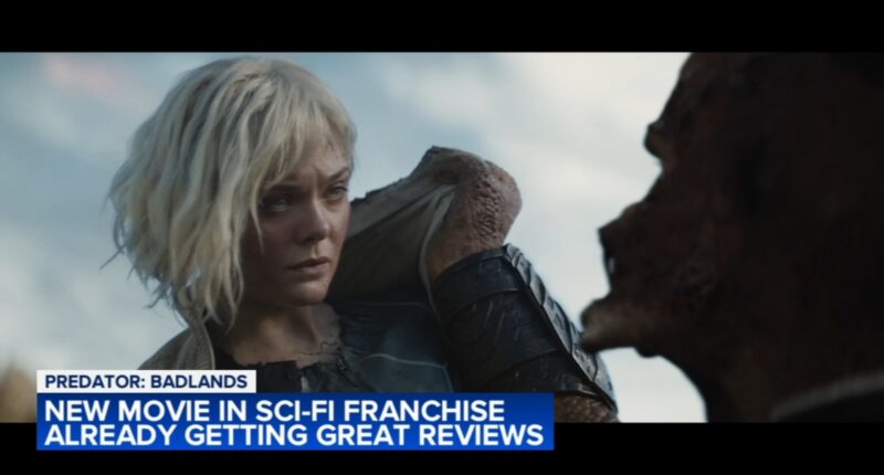 Actors Elle Fanning, Dimitrius Schuster-Koloamatangi say filming new 'Predator: Badlands' movie was a challenge