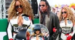 Beyoncé turns heads in form-fitting racing gear while arriving at F1 Grand Prix with Jay-Z