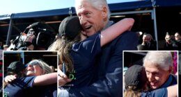 Bill Clinton shows up at NYC Marathon finish line with mysterious bandage
