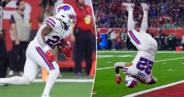 Bills' Ray Davis returns kickoff 97 yards for touchdown on birthday