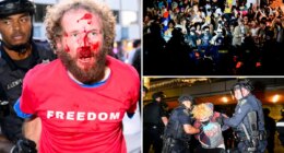 Bloody brawl breaks out as agitators protest TPUSA event at UC Berkeley in California