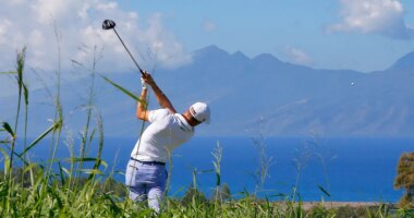FILE - Justin Thomas hits from the seventh tee during the first round of the Tournament of Champions golf tournament at Kapalua Plantation Course on Kapalua, Hawaii, Jan. 7, 2016. (AP Photo/Matt York, File)