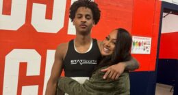 CARMELO AND LA LA ANTHONY CELEBRATE SON KIYAN’S COLLEGE BASKETBALL DEBUT