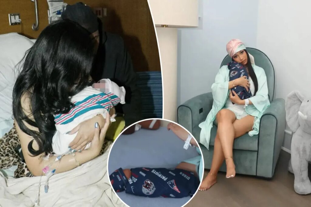 Cardi B shares first photos of her baby with Patriots' Stefon Diggs